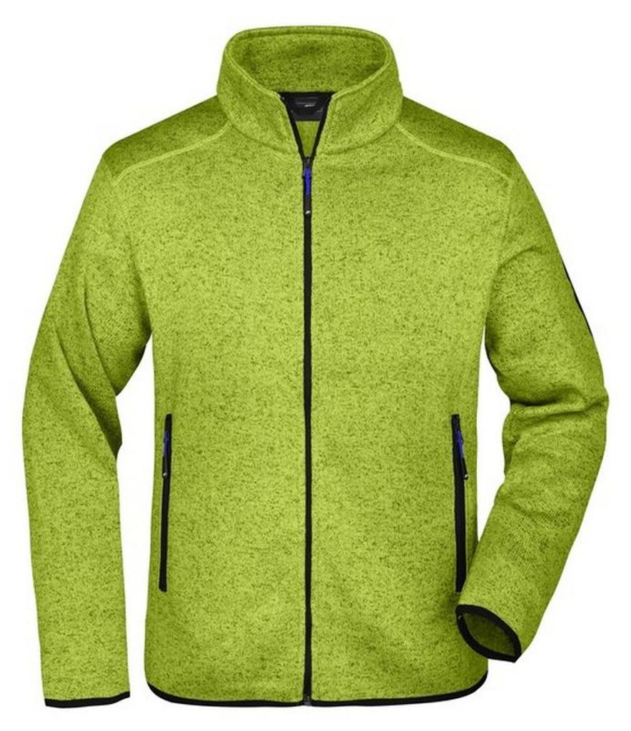 James and Nicholson - Fleecejacke für Herren LT3142 (XL) (Königsblau/Kiwi meliert)