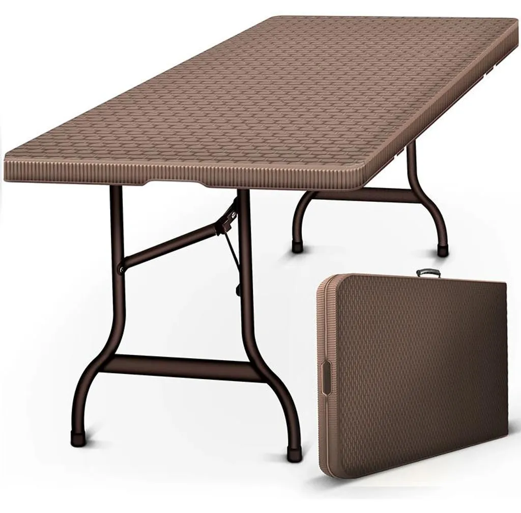 Table de jardin pliable 180 cm aspect rotin : fini le manque de place !
