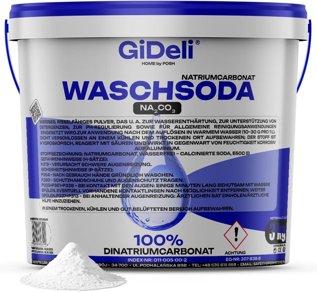 Waschsoda 3kg Natriumcarbonat Na2CO3 Kalziniert Waschmittel Produktbild 