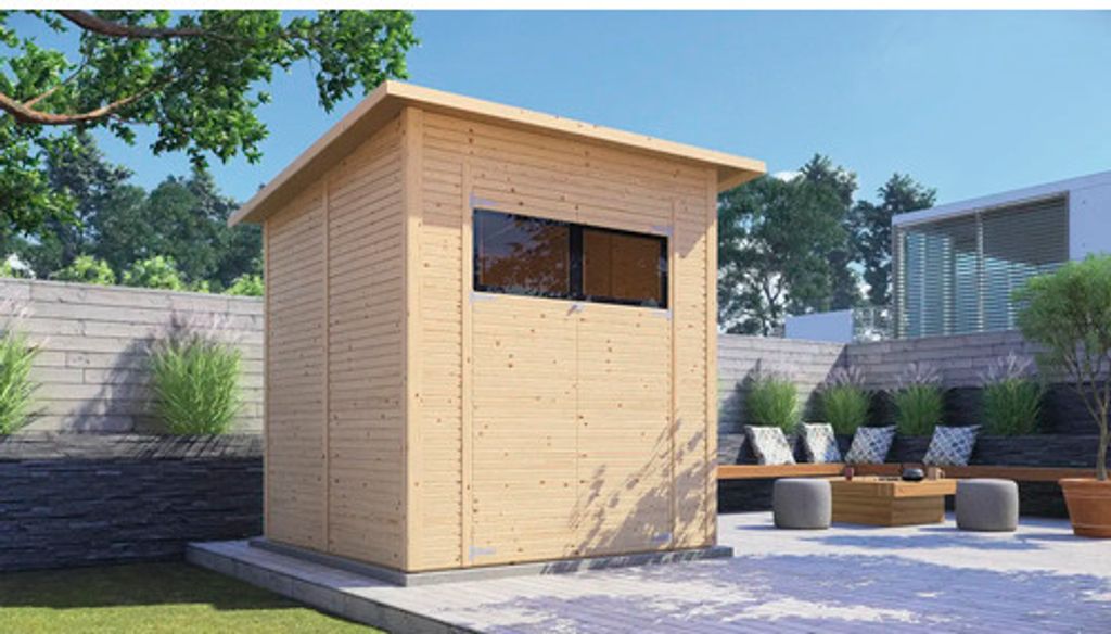 Gartenhaus Bertilo Fineline Rhombusprofil Modern 3 252 x 232 cm natur