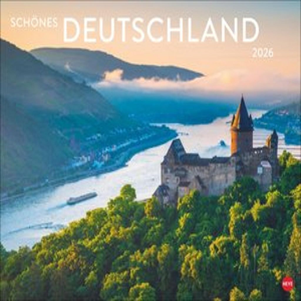 A scenic view of a castle on a hill overlooking a river, with mountains in the background and text overlay.