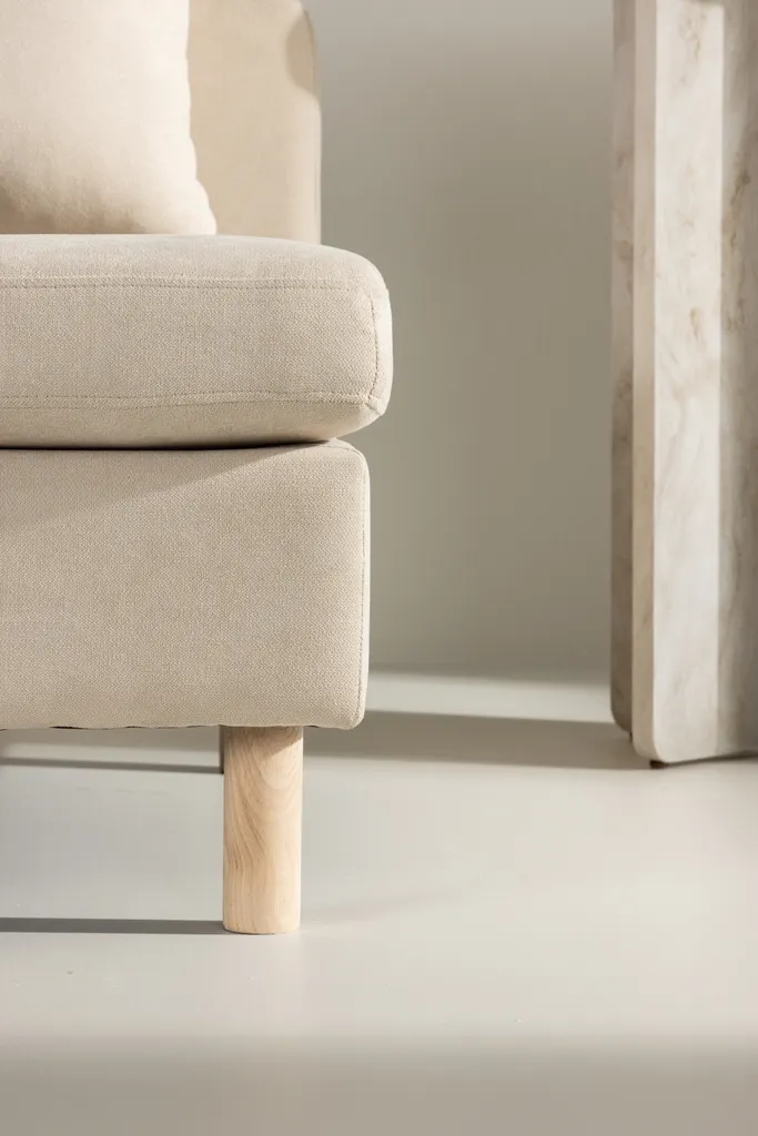 Chauffeuse centrale Zero beige : module de canapé modulable design 95cm - 11