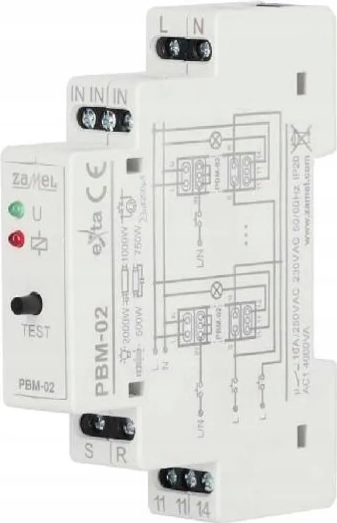 Relais bistable 230V AC ZAMEL pour commande éclairage escalier TH35 - 2