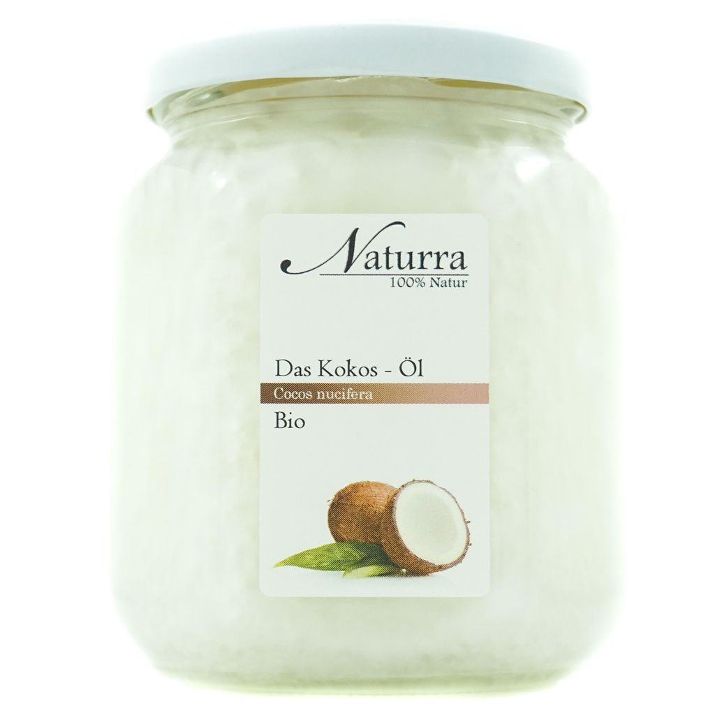 Kokosöl Bio 480g kaltgepresst unraffiniert nativ – premium Rohware im Aktionsglas – Haut- & Haarpflege, Massage, DIY Naturkosmetik von Naturra