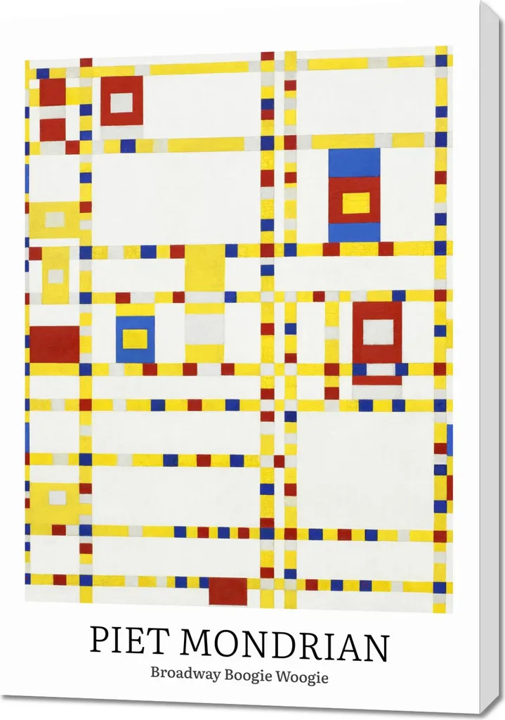Tableau Déco Broadway Mondrian 70x100 cm Idéal pour Grand Mur Salon