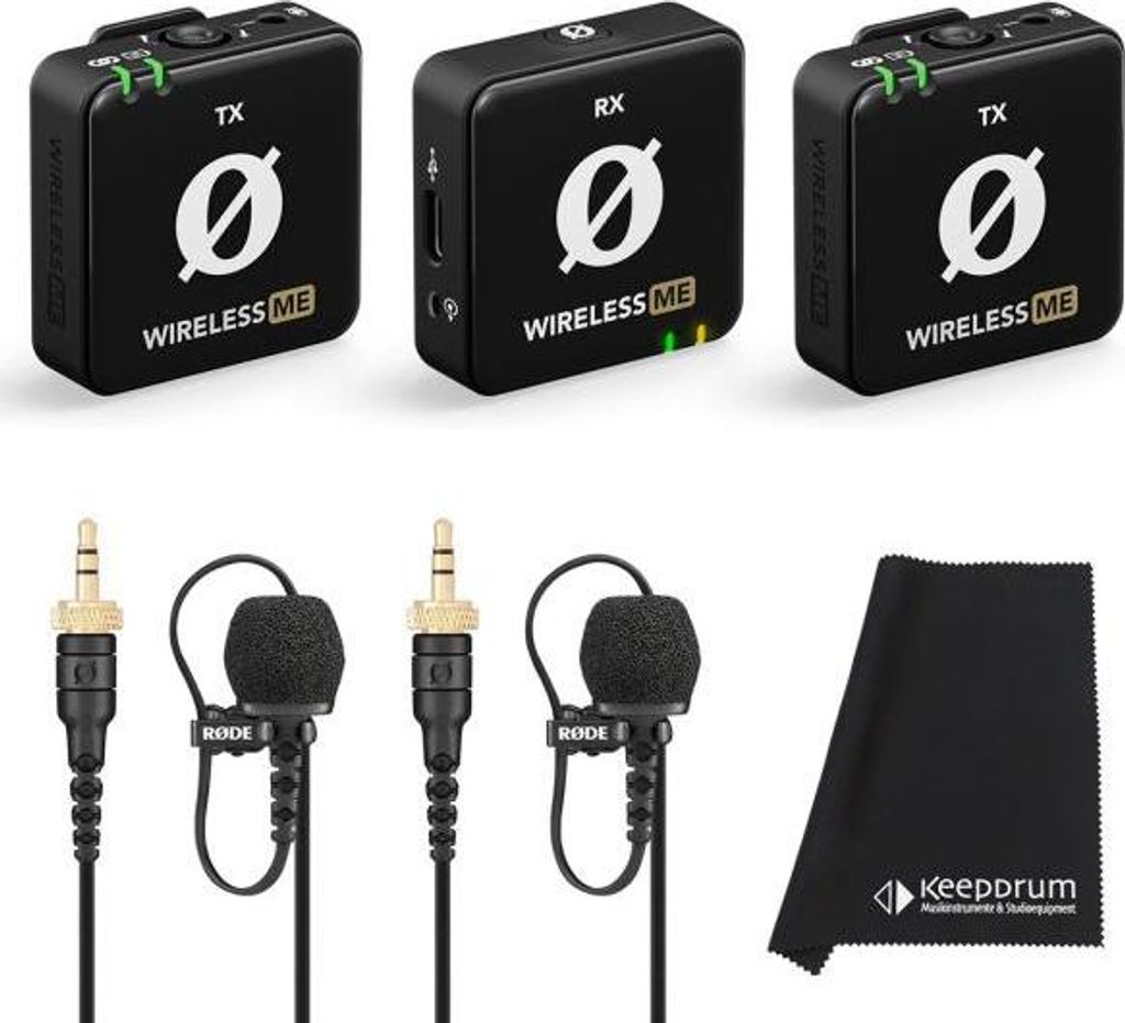 Rode Wireless ME Dual mit 2x Lavalier II und Tuch