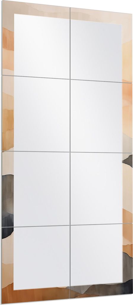 DEQORI Wandspiegel Puzzle 60x120 cm 'Pastell-Panorama' Spiegel Ganzkörperspiegel
