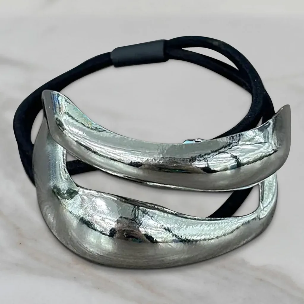 Fascetta per capelli con curve gemelle - Pezzo nobile in argento - 3