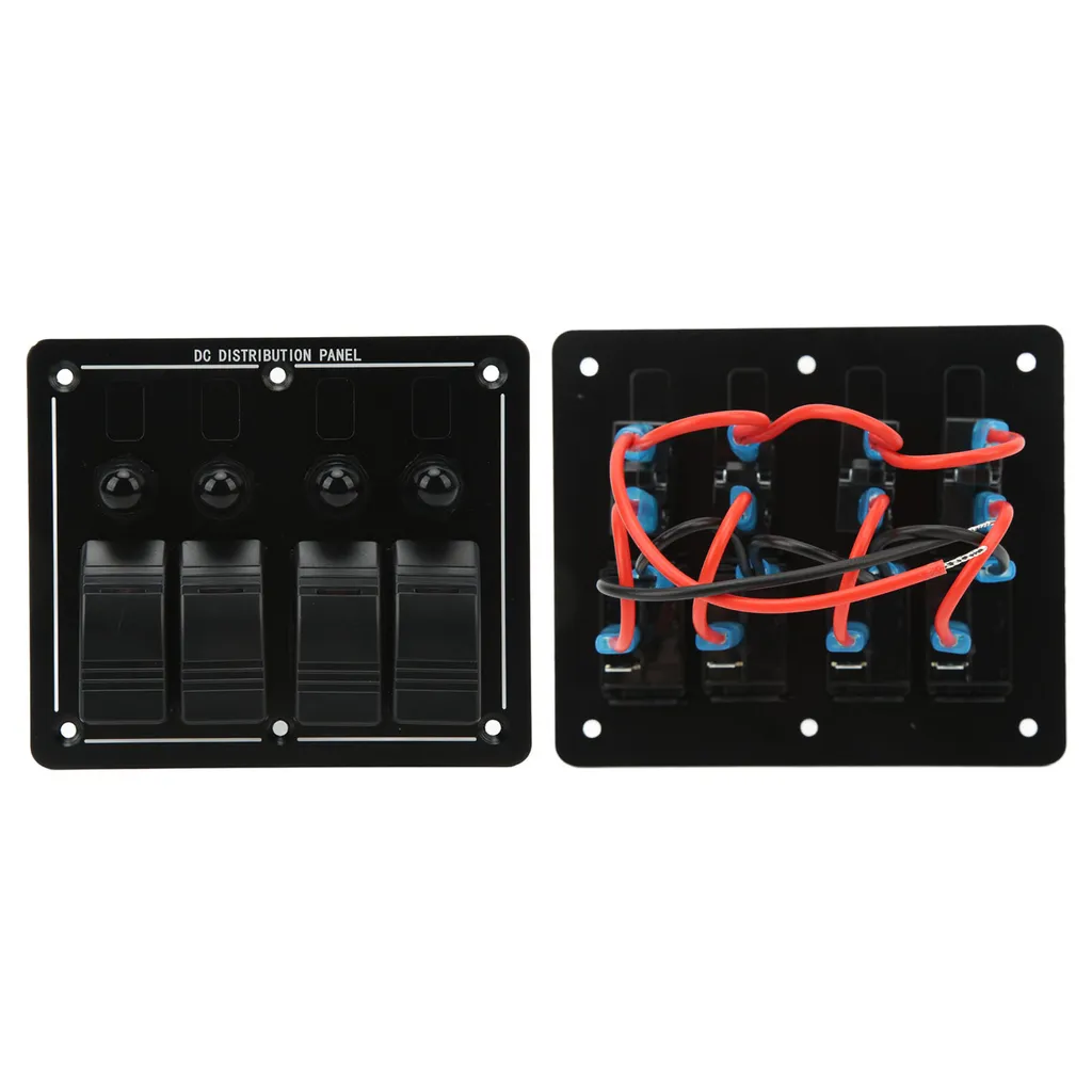 Panneau d'interrupteurs marins 4 boutons pour gestion électrique de bord - 7