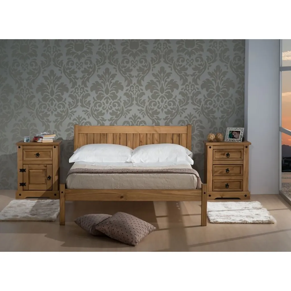 Lit 140x200 robuste en bois massif Corona Rio pour un sommeil stable