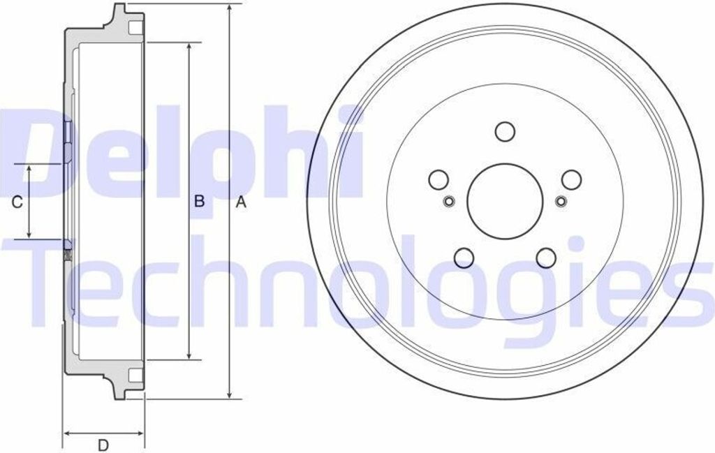 2x DELPHI Bremstrommel BF610 für TOYOTA Verso S (_P12_)