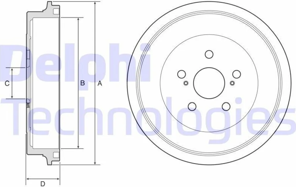 2x Tambour de frein DELPHI BF610 pour TOYOTA Verso S P12 de haute qualité