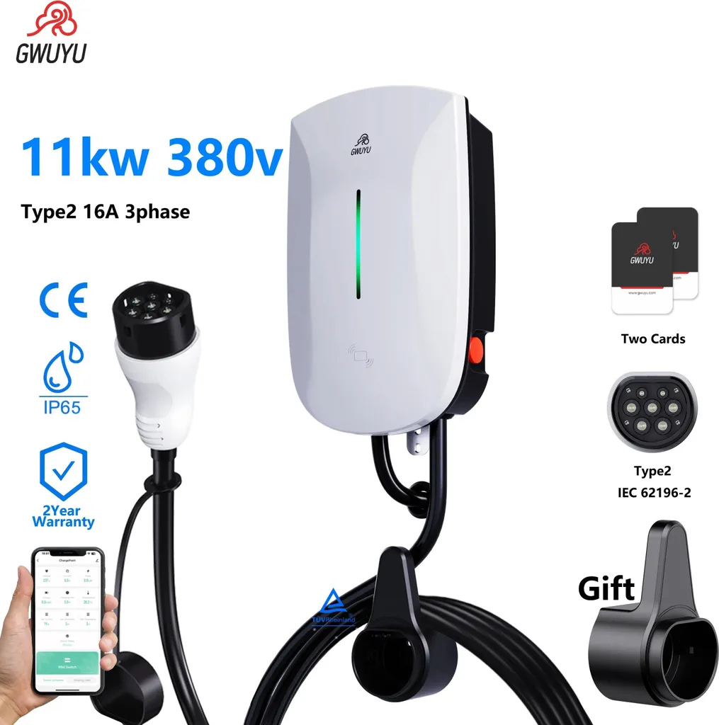 Wallbox 11kW Triphasé - Borne de Recharge Type 2 16A Rapide EV - 2