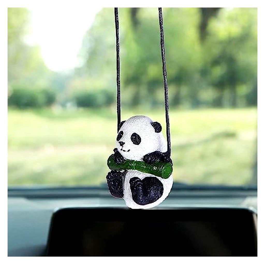 Auto Schaukel Ornament Panda Dekoration Innenspiegel Niedlich Automatische Aufhängung Zubehör für Haus Büro Auto