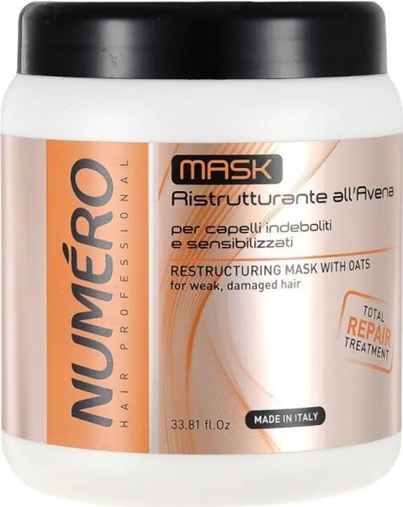 Masque reconstructeur avoine pour réparer les cheveux secs en 1000ml