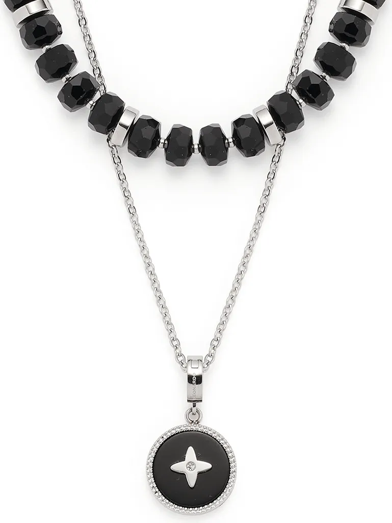 Collier Leonardo Jewels 018299 en Acier Inoxydable et Pierre d'Onyx