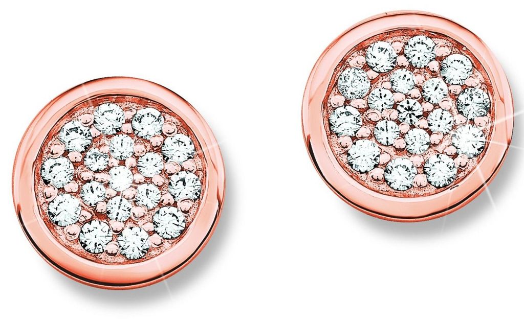 s.Oliver SO1167/1 Damen Ohrstecker Silber rosé Zirkonia Produktbild 