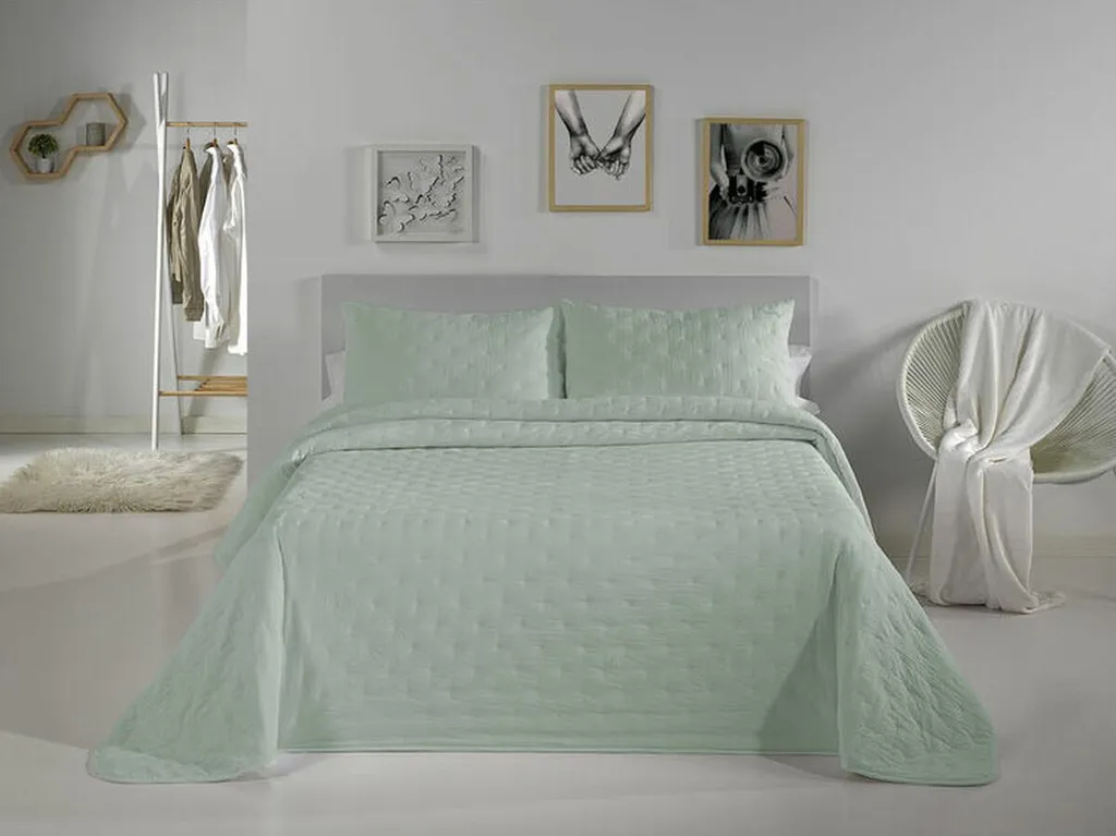 Couette Pierre Cardin Dots Bleu pour Lit 180 avec 2 Taies d'Oreiller