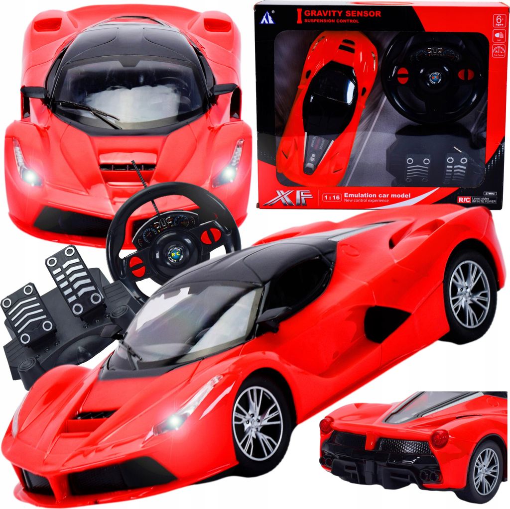 Lolex | RC Sportwagen - 1:16 - Rot - Mit LED-Lichtern, Fernsteuerung, Drift-Funktion