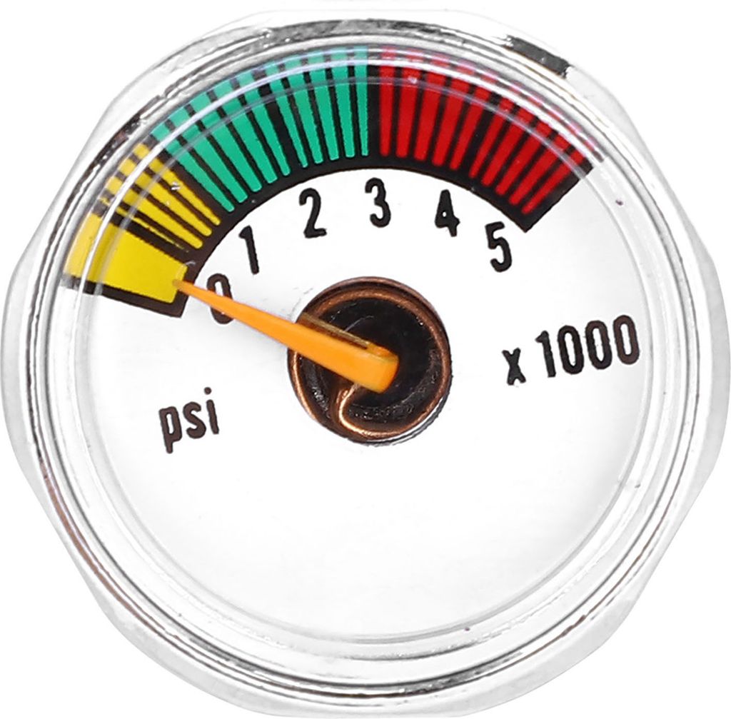 Mini-Manometer, 1/8" NPT, 5000psi, für Paintball & PCP-Luftgewehre, Edelstahl