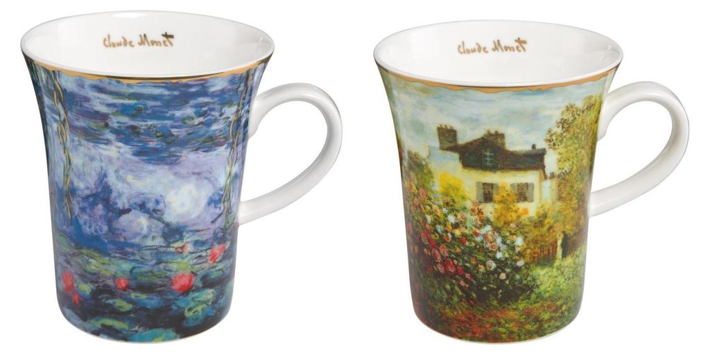 2er Set Claude Monet Künstlertassen DAS KÜNSTLERHAUS + SEEROSE Goebel Porzellan