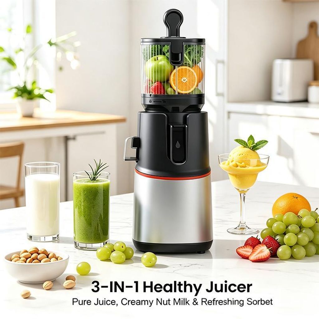 ZELURXX, extractor de jugos lento de 250W, 3 en 1: ideal Imagen del producto 