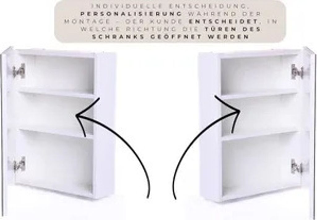 Spiegelschrank Schwarz Matt - 50x60x14 cm - Produktbild 7