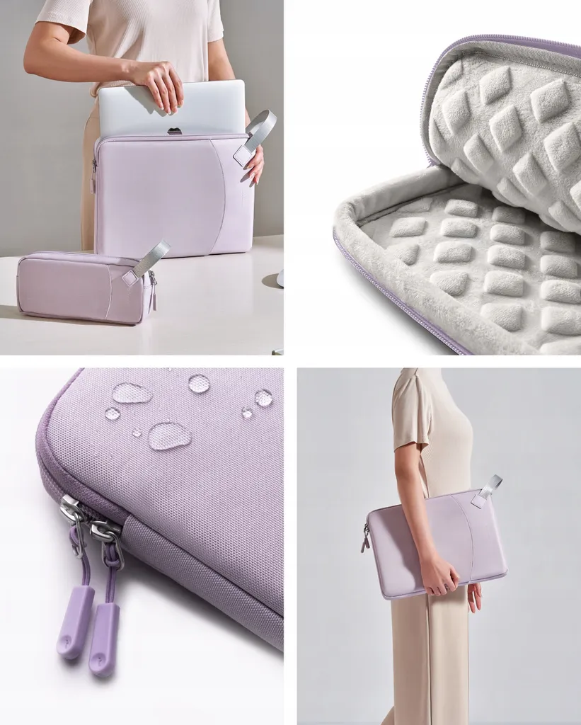 Sacoche Ordinateur 16 Pouces Imperméable Violette avec Étui de Rangement - 8