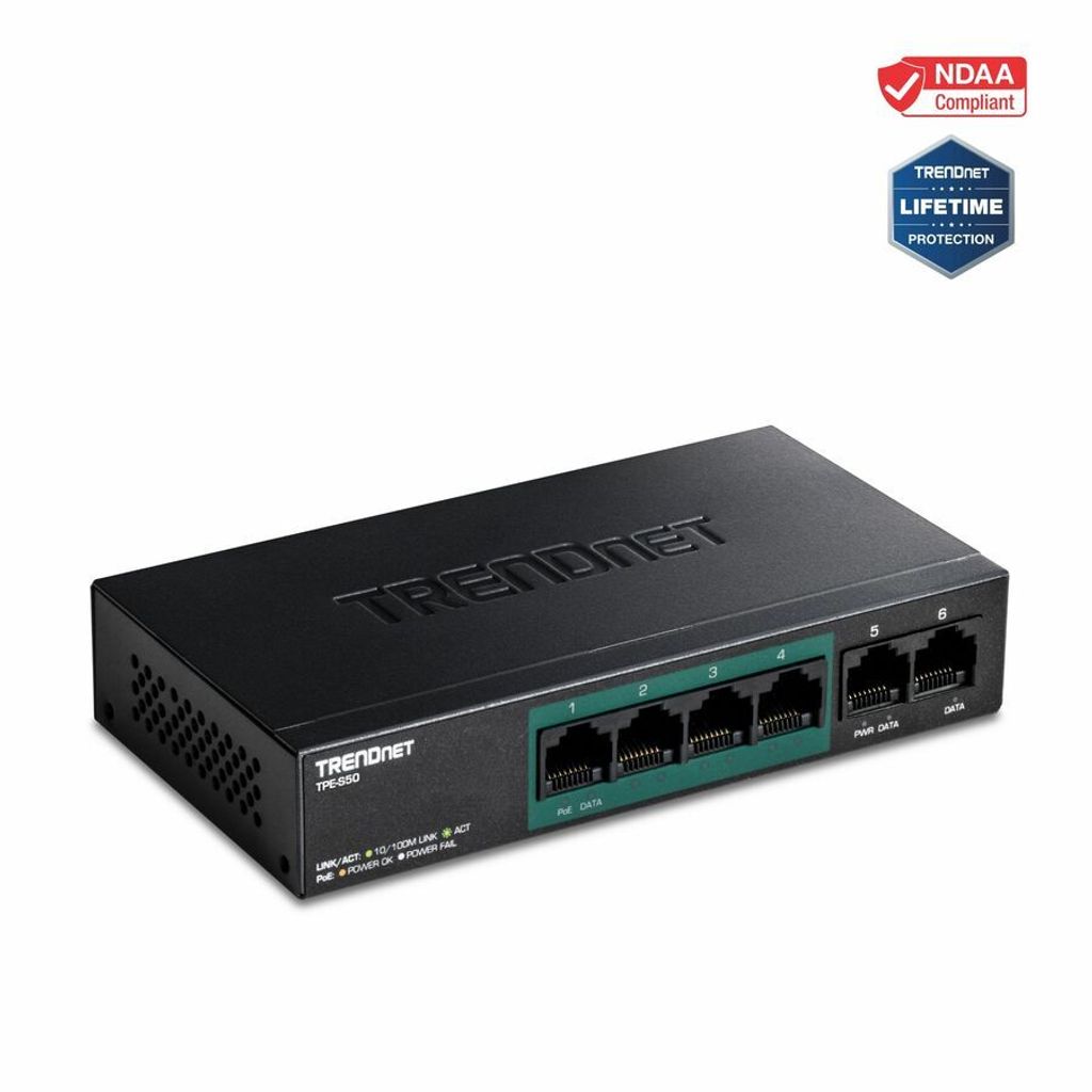 TRENDnet Switch 6 Port 10/100 L2 PoE 31W Metall