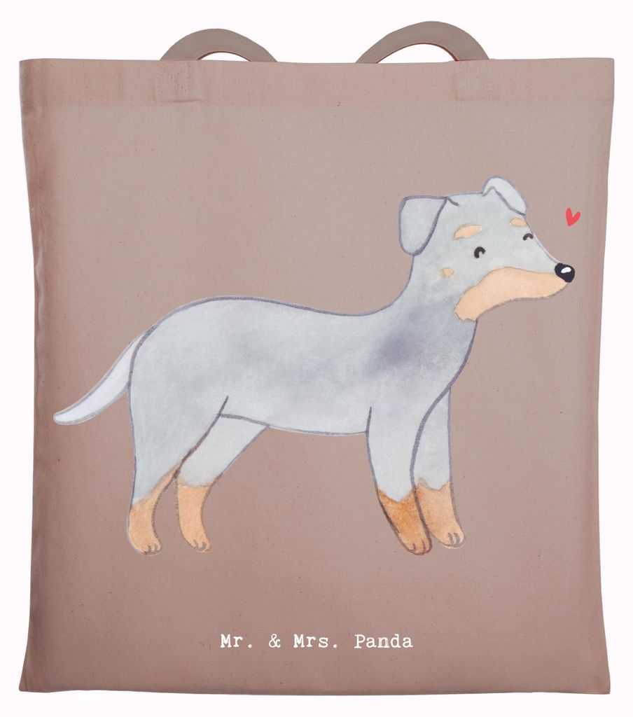 Mr. & Mrs. Panda Tote Bag Manchester Terrier Moment - Braun Pastell - Geschenk, Jutebeutel, Laptoptasche, festival tasche, Einkaufstasche, Shopping