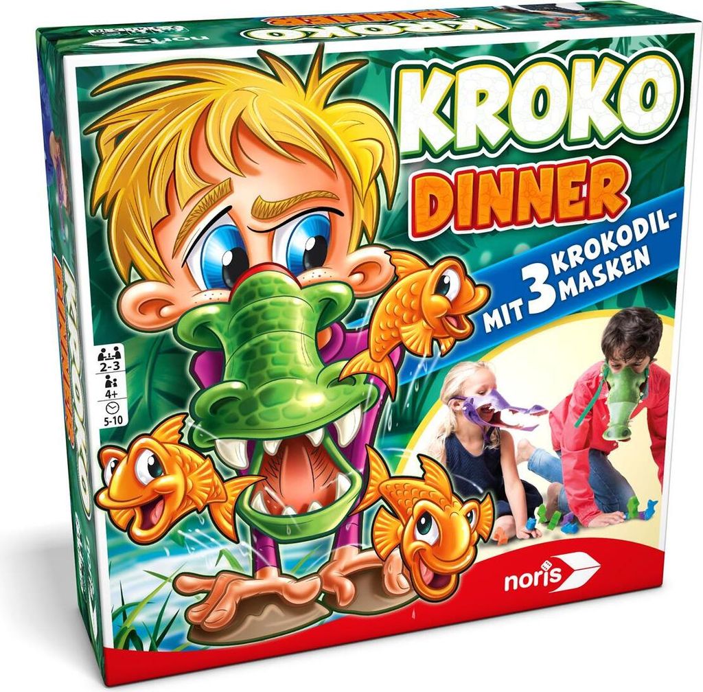 NORIS 606011756 Kroko Dinner mit 3 Krokodilmasken, Produktbild 