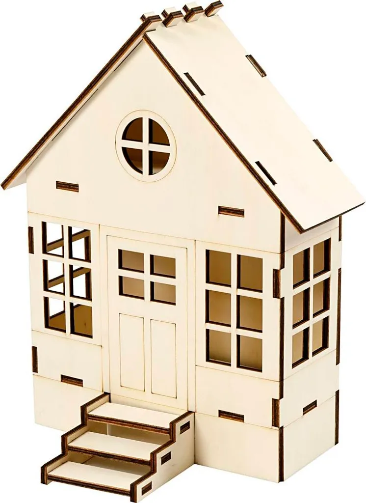 Maison miniature en bois à monter soi-même kit DIY créatif 19x24x12,5 cm