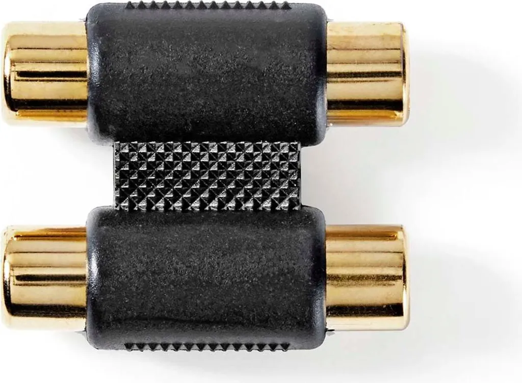 Adattatore Prolunga RCA 2 Femmina-2 Femmina Dorato Antracite - 1 Pezzo