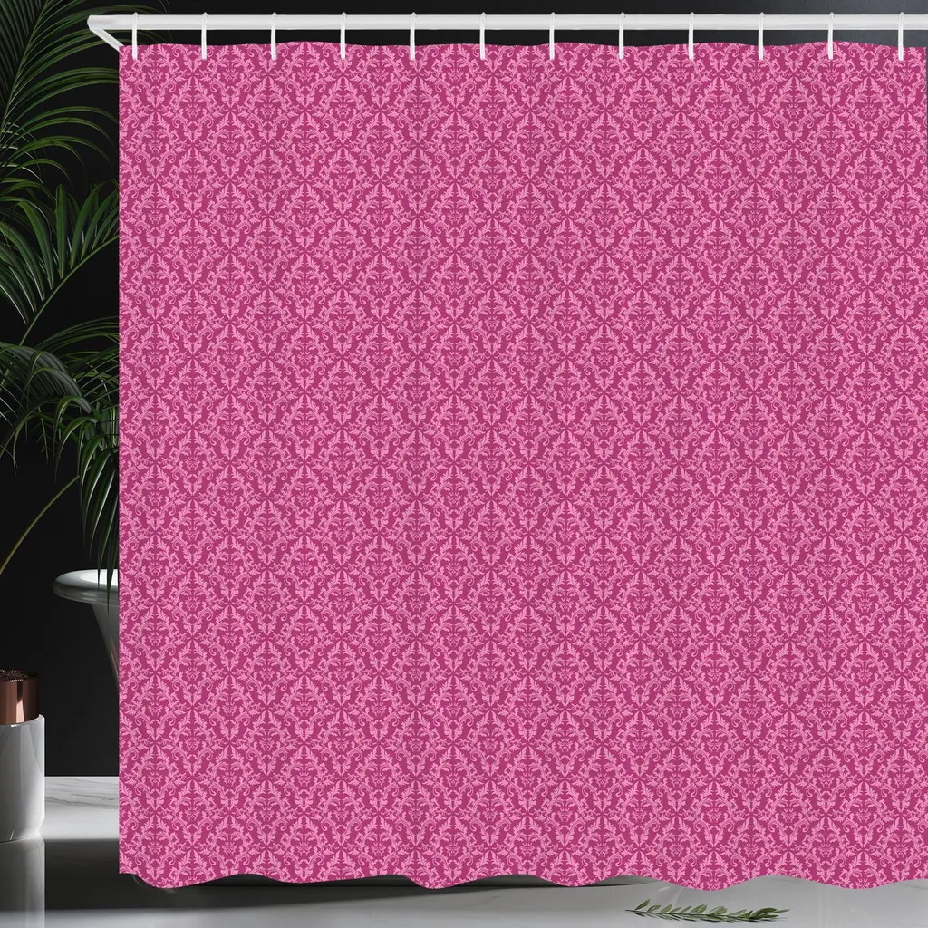 Tenda Doccia Damasco Rosa Vittoriano 175x180cm | ABAKUHAUS Elegance - 4