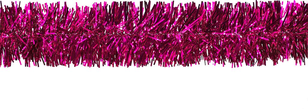 Weihnachtsgirlande Lametta 5cm, 3 Meter fuchsia / pink