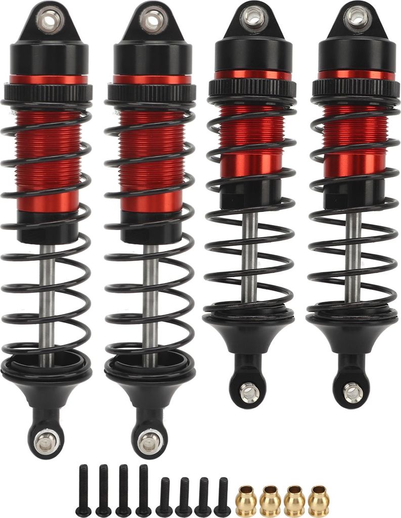 Hintere vordere RC -Auto -Stoßdämpfer Aluminiumlegierung hohe Festigkeit für Traxxas Slash 4x4 1/10 Rot