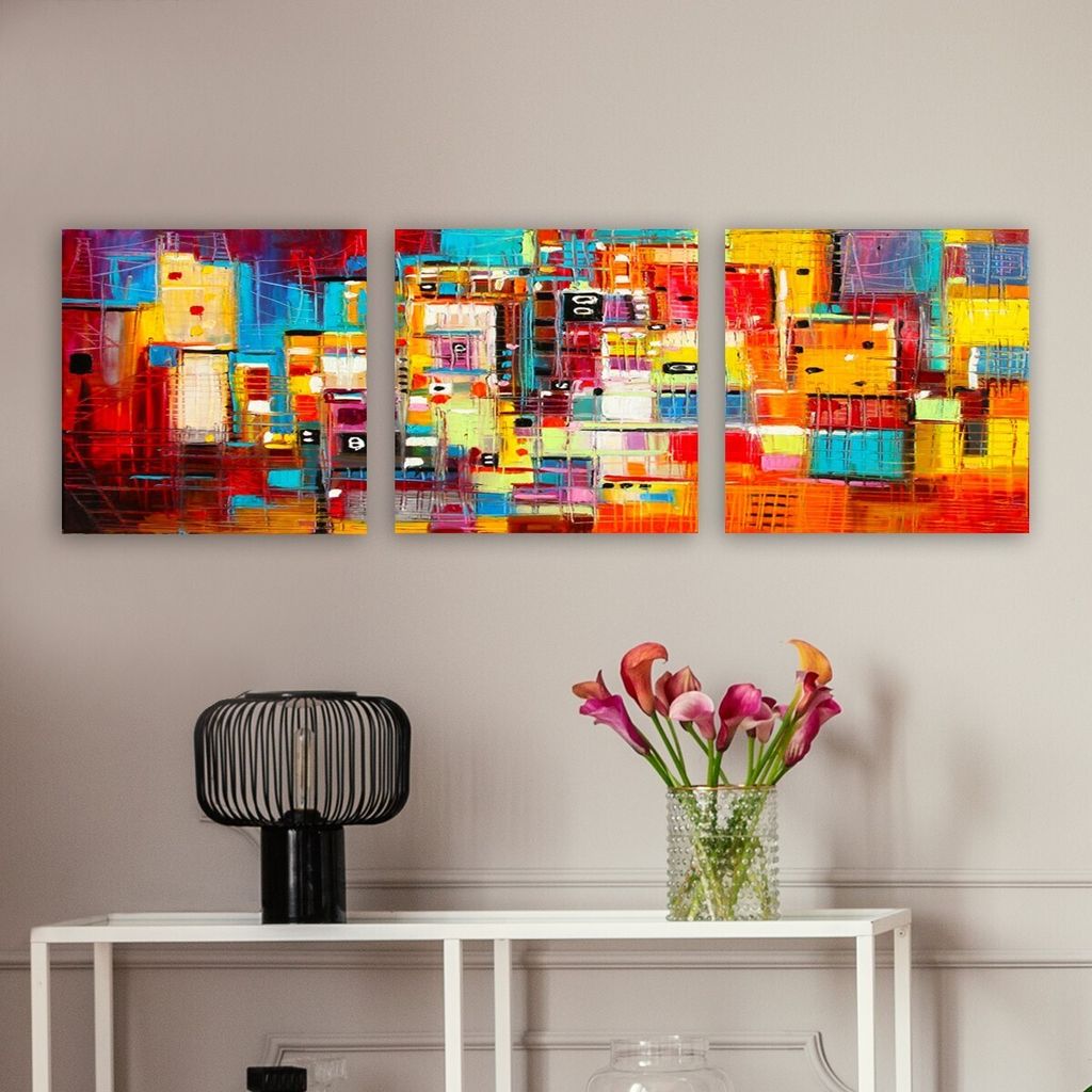 Wallity, PDR6- RMY1359, Bunt, Leinwandbilder, 90 x 30 cm, 100% Leinwand