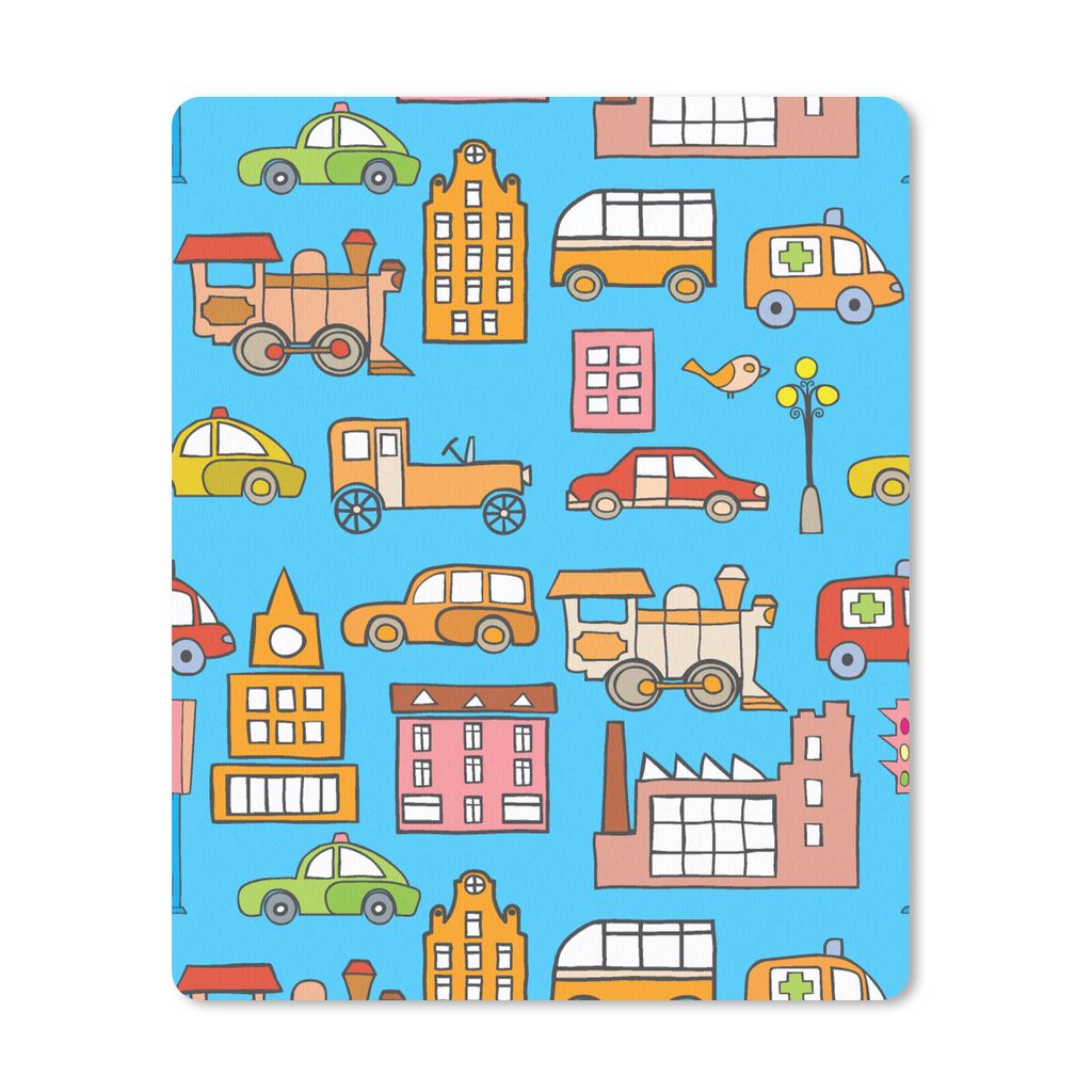 MuchoWow Mauspad Mousepad Muster - Auto - Haus 19x23 cm - Mousepads - Maus Mat - Pad - Mausunterlage - Mauspads - Spielen