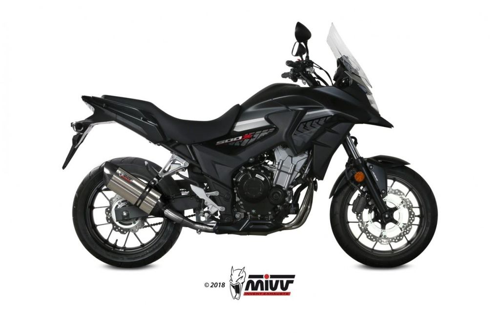 Mivv SPORT Schalldämpfer SUONO SLIP-ON Edelstahl Caps für HONDA CB 500 X BJ 2017 >