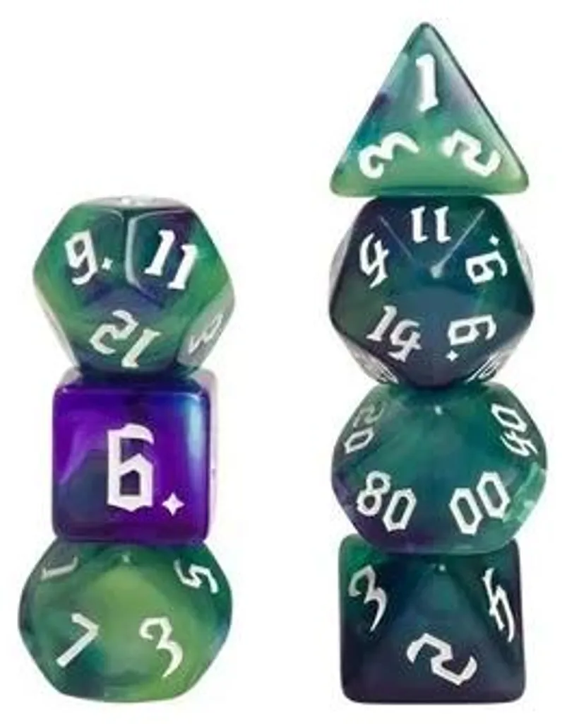 Foam Brain Games Murky Pond Set de 7 Dés RPG pour Jeux de Rôle Fantasy