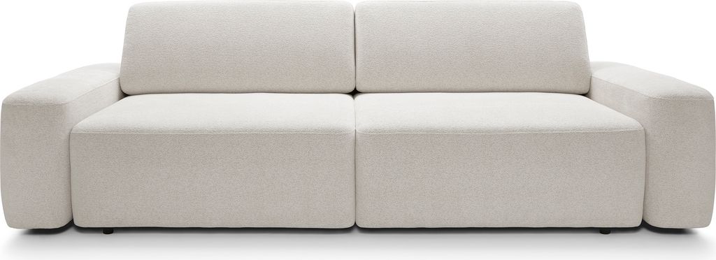 DomoHome Sofa 4-Sitzer, Freistehend, Bettkasten, Polsterung aus PUR-Schaum, Silikonfüllung, Stoff Raven, Schlaffunktion: 120x200cm, Größe: 257x8...
