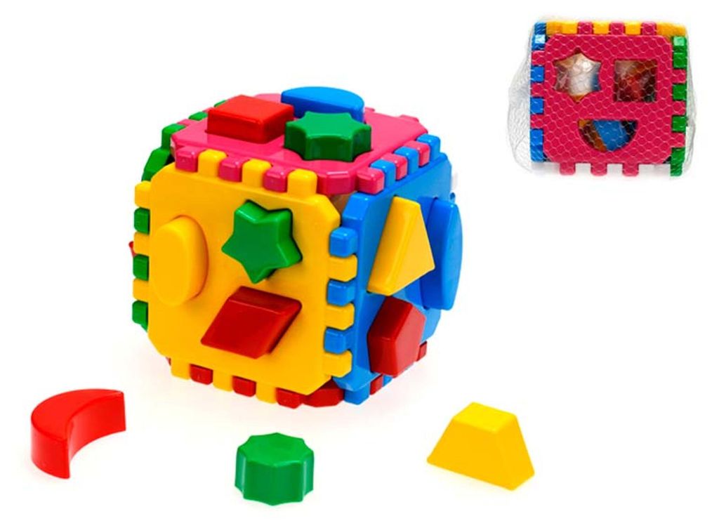 Kostka plastová vkládačka 12cm geometrické tvary 12m+ v Obrázek produktu 