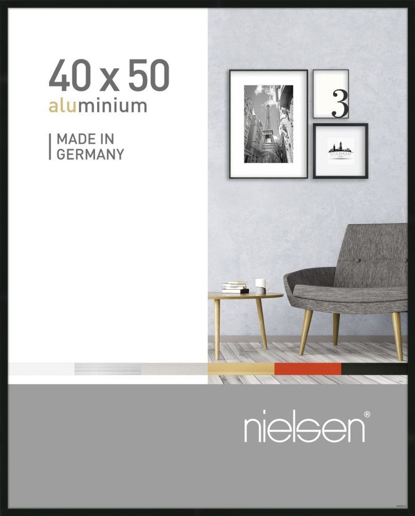 nielsen Aluminium Bilderrahmen Pixel, 40x50 cm, Schwarz Produktbild 