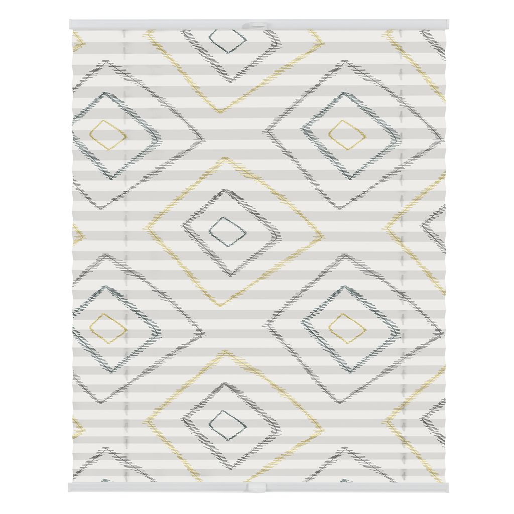 Julia Schumacher by Lichtblick Plissee Klemmfix, ohne Bohren, blickdicht, Stripy Boho Rectangle - Beige 100 x 130 cm (B x L)