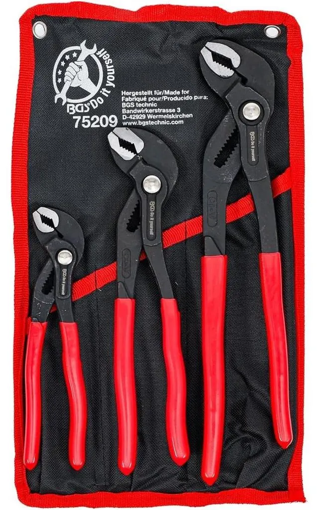 Pince Multiprise D-Work Anti-Glissement - Lot de 3 pour Écrous et Tuyaux