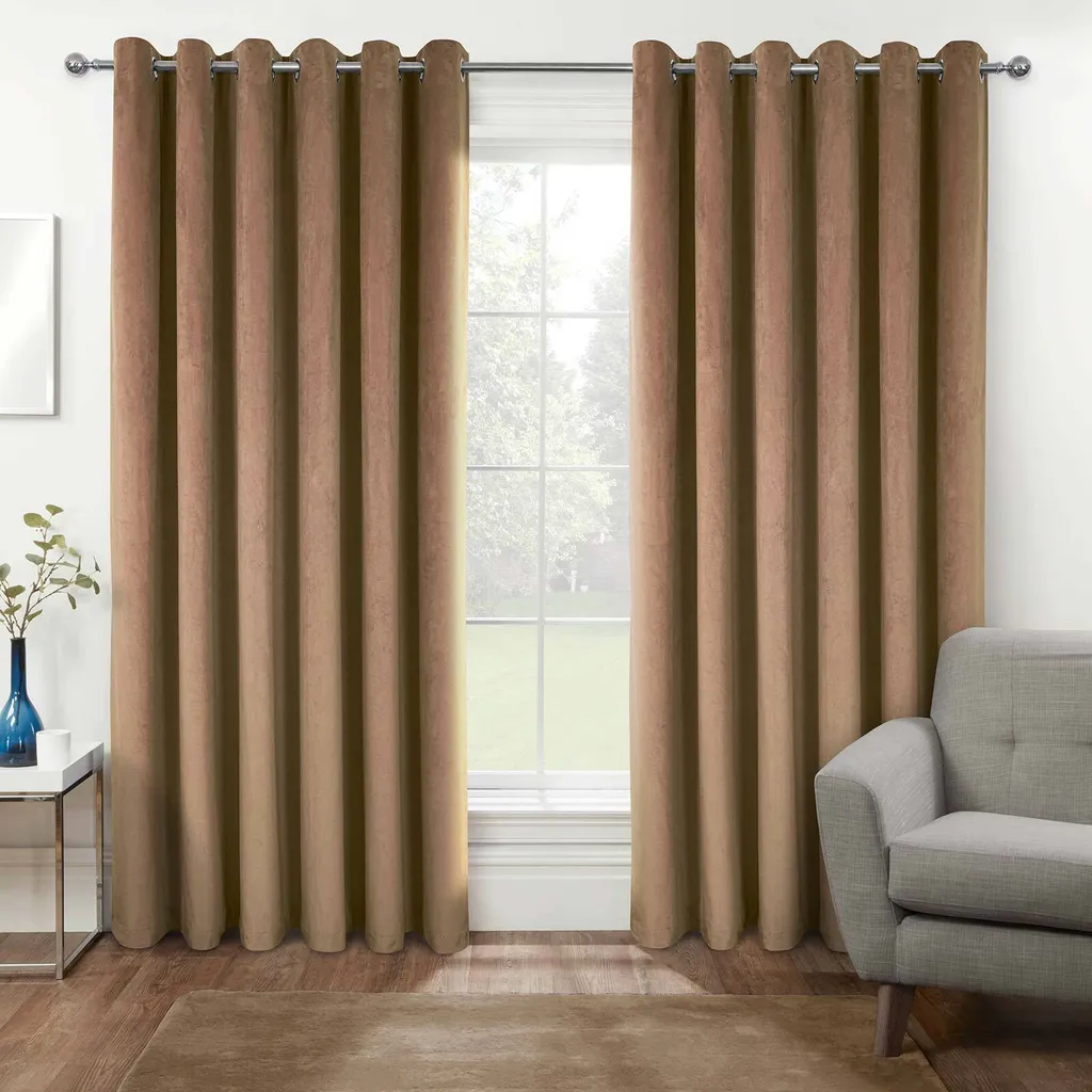 Rideaux Anti-Froid Velours Beige 117x137cm : Stop Lumière et Déperditions