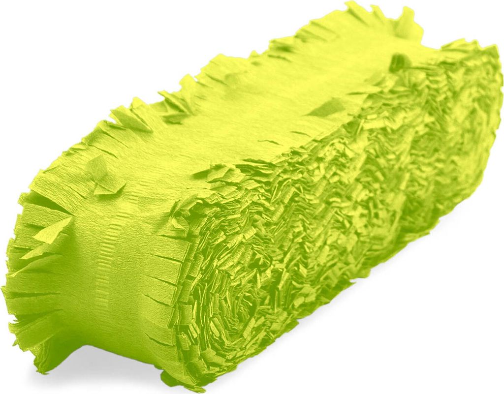 Maigrüne Fransengirlande aus Krepp, 24m lang, 9cm breit, Produktbild 