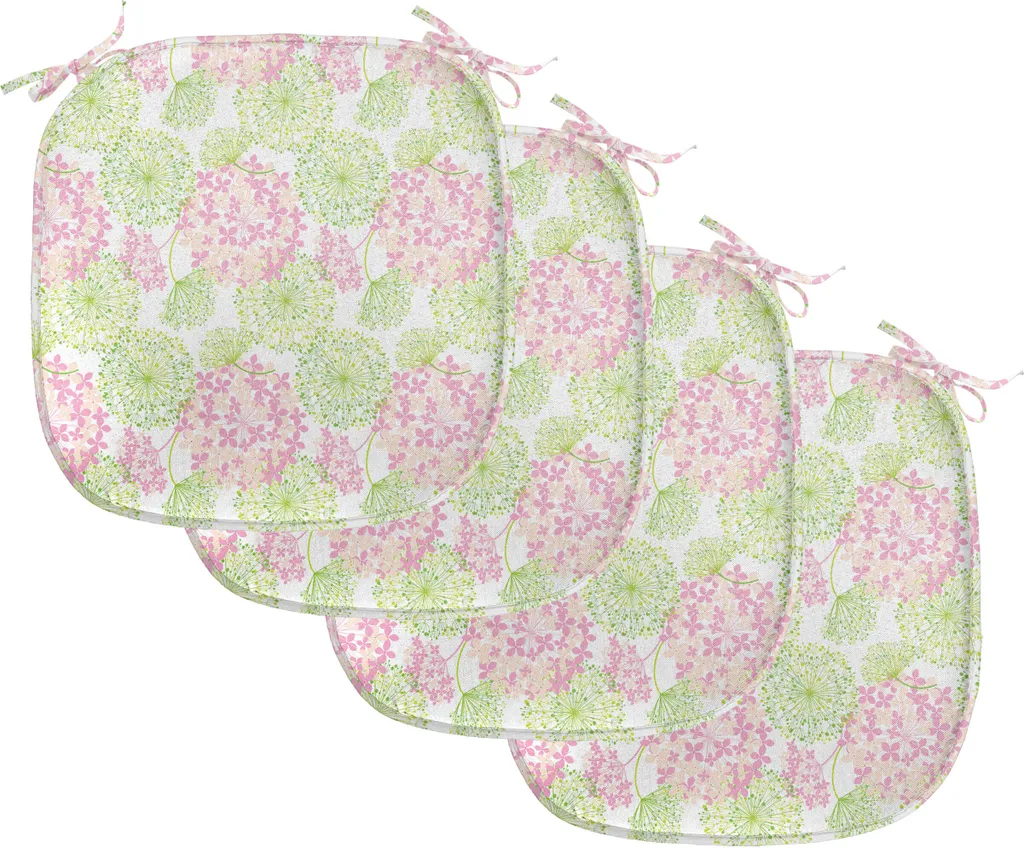Coussin de Chaise Imperméable avec Attaches Motif Pissenlit Rose 40cm
