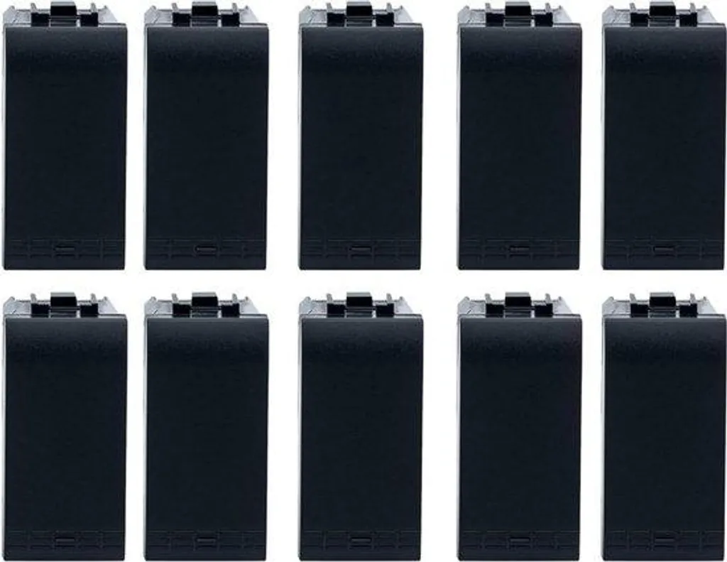 Interrupteur unipolaire noir pour rénovation intérieure lot de 10 pièces