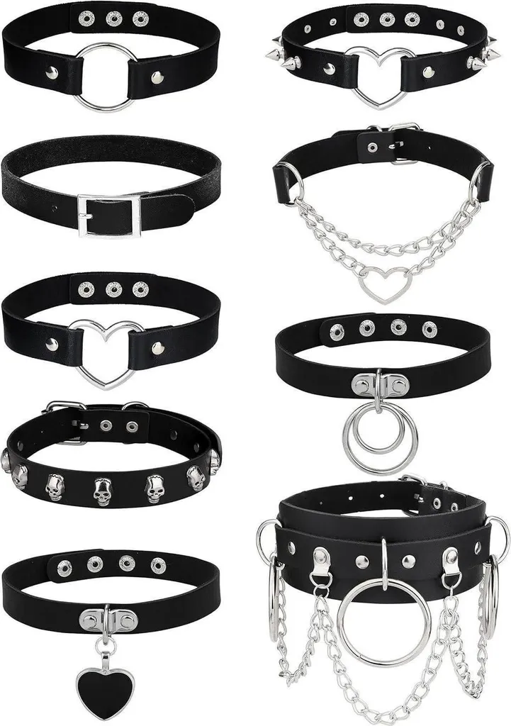 Collezione Choker Gothic Luxury Set 9 | Accessori Punk Pelle PU
